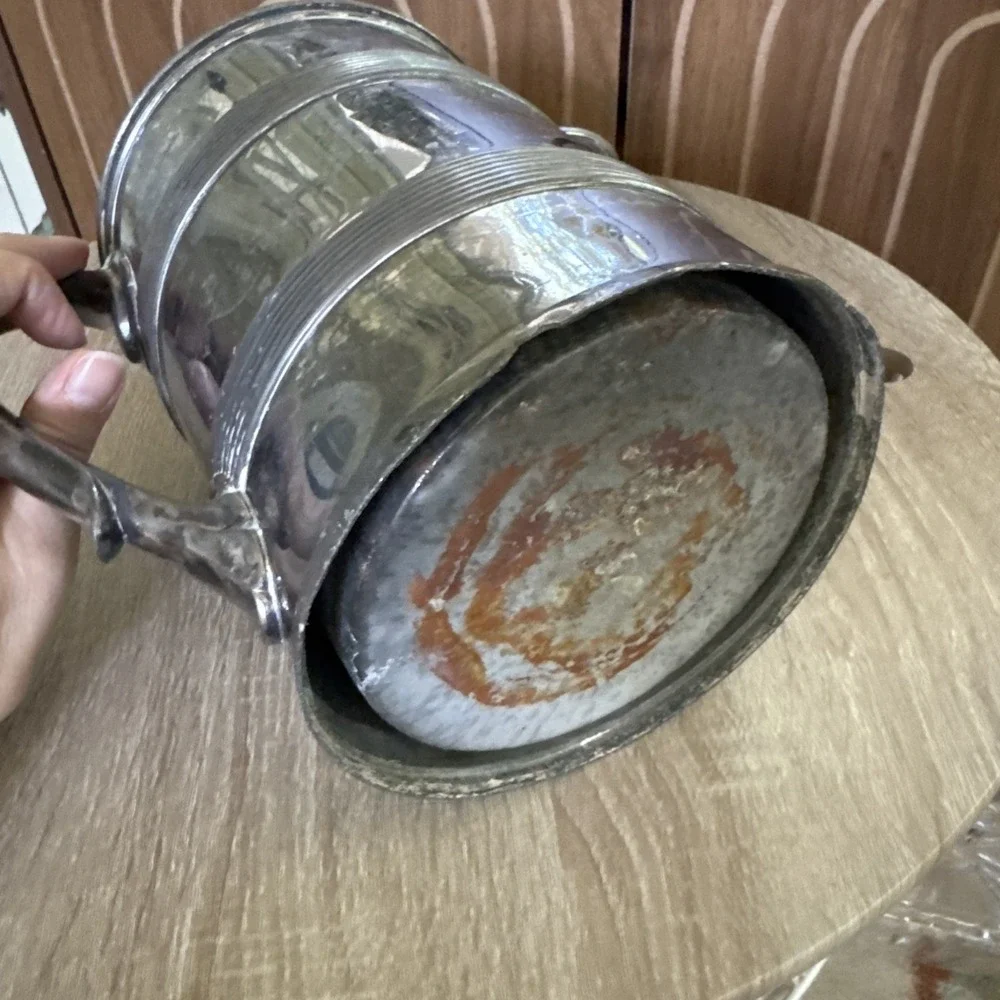 Essex Silver Co. Large Pitcher Natural Patina, Great Planter Idea